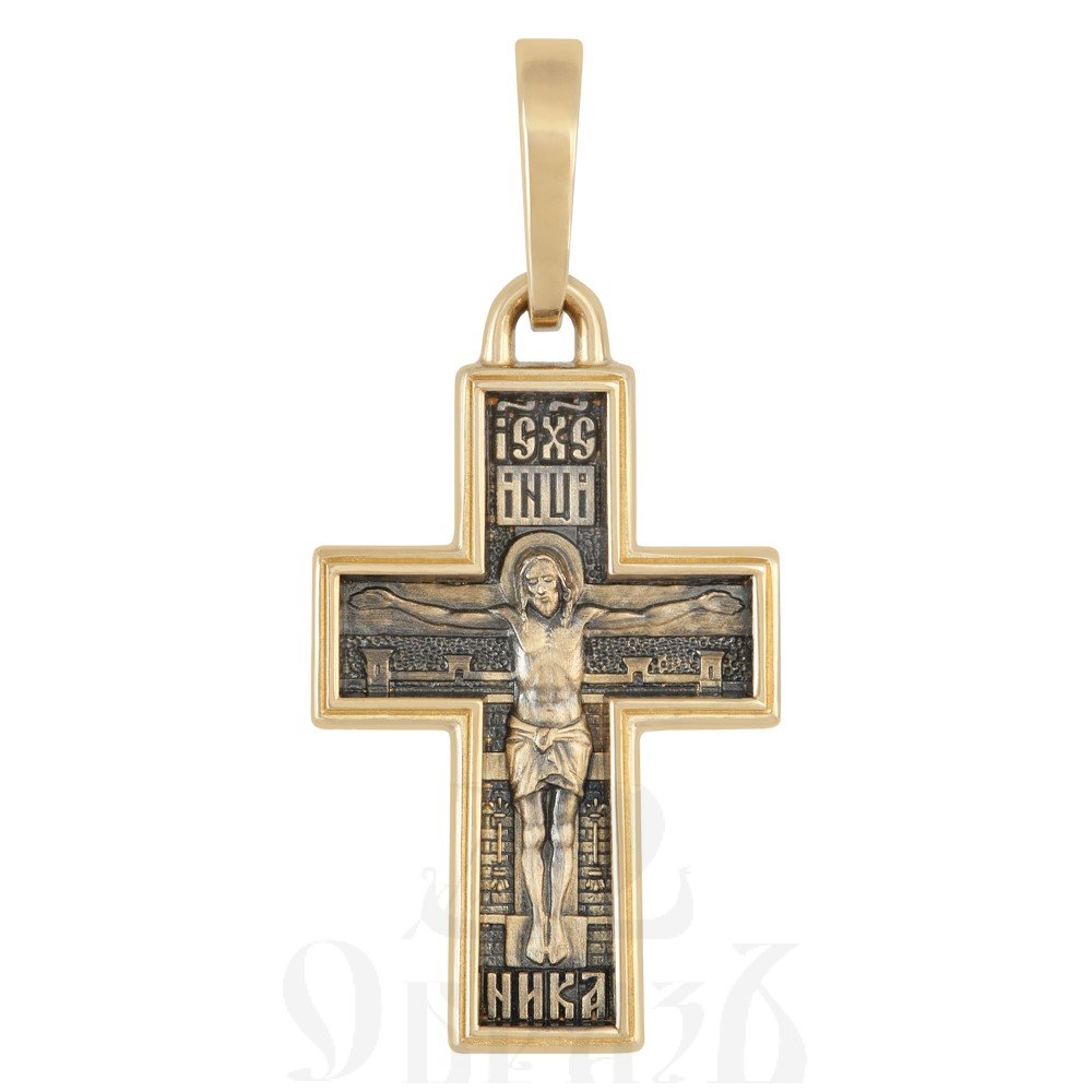 крест «распятие христово. символ веры, надежды, любви», золото 585 проба желтое (арт. 201.659)