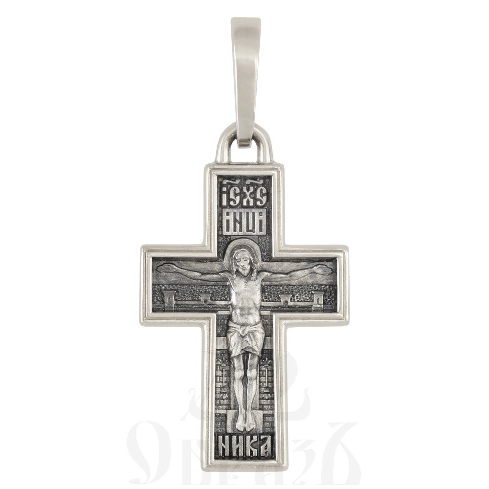 крест «распятие христово. символ веры, надежды, любви», золото 585 проба белое (арт. 201.659-3)
