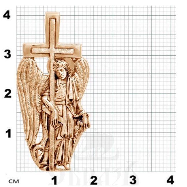 образок «ангел хранитель, несущий крест», золото 585 проба красное (арт. 202.280-1)